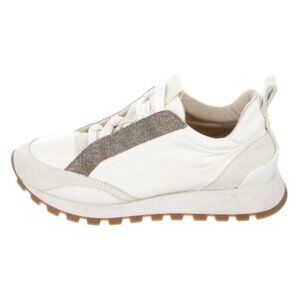 BRUNELLO CUCINELLI Leather Colorblock Pattern Sneakers